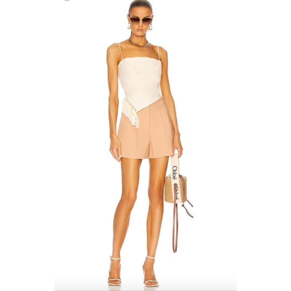 Nanushka Raelynn Fringe Cotton Top in Crème, size  XS - Picture 3 of 8